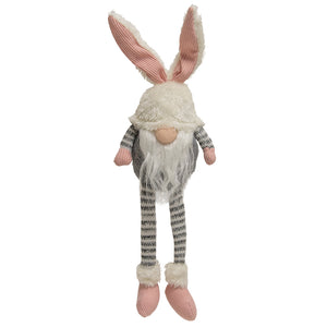 Striped Bunny Gnome with Dangle Legs